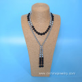 Handmade Pearl Knots Jewelry Long Shell Pearl Necklace